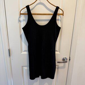 Perfect White Tee Black Sleeveless Ribbed Tank Dress L